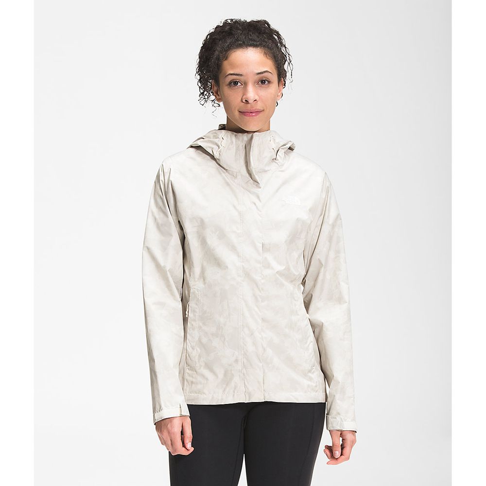 The North Face Rain Jacket Womens Australia - The North Face Printed Venture 2 White Dryvent (HPU-17